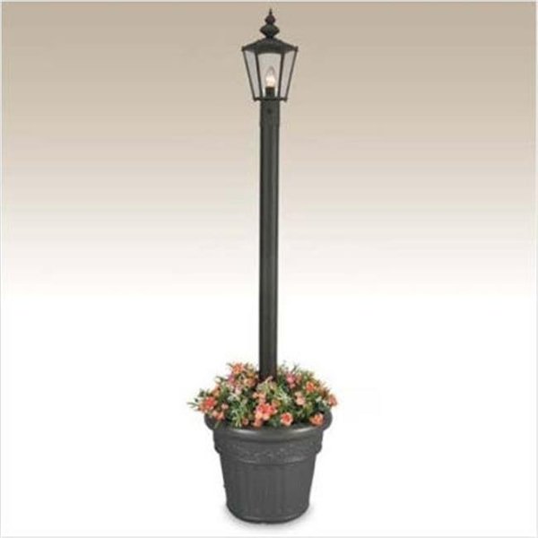 Patio Living Patio Living 00410 Cambridge Plug-In Outdoor Post Lantern With Planter - Black 410